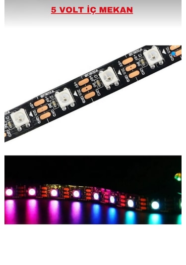 2mt. Ws2812b Kumandalı / Tak Çalıştır Adreslenebilir Şerit Led