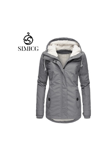 Yeni Kadın Düz Renk Polar Ceket Açık Gri Açık Gri