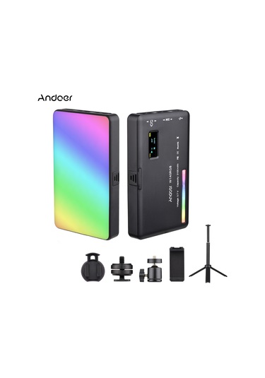 Andoer W140 Rgb Cep Video Konferans Led Video Işık Kiti Siyah Siyah