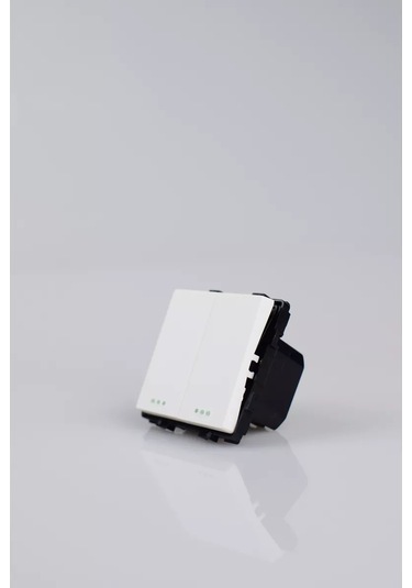 Vo'stabl Beyaz Mekanizmalı Çift Anahtarlı Şalter 185693486