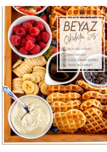 Beyaz Çikolata Sos - Waffle & Krep & Pankek & Tatlı & Dondurma & Kruvasan Sos - 900 Gr