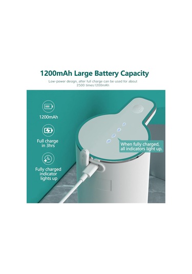 Xiaaokeji Sıvı Otomatik Sabunluk Temassız Ayarlanabilir Sabunluk Beyaz