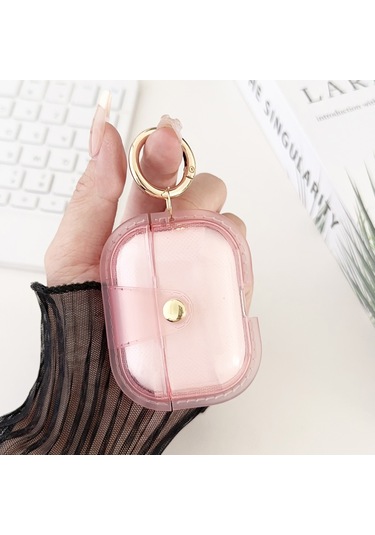 Airpods Uyumlu Pro 1 Manyetik Şeffaf Zırh Tpu Tws Kulaklık Kılıfı İçin Pembe