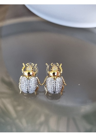 Zirkon Taşlı Begüm Khan Küpe Altın