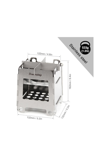 Maiyame Küçük Boy Taşınabilir Odun Ocağı, Çelik, Klipsli Ayaklı, Bisiklet Turu Ve Kamp İçin, Ws007 Modeli Çok Renkli