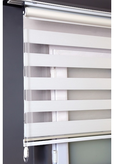 Beyaz Düz Zebra Stor Kaliteli Güneşlik Perdeler