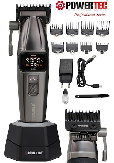 Powertec TR-4646 Profesyonel Saç Sakal Tıraş Makinesi 0.5mm Tarak Dahil