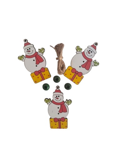 Yılbaşı Ağaç Süsü Ahşap Mdf 3lü