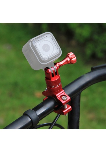 Skycity Kırmızı Aluminyum 360 Derece Döner Bisiklet Kamera Tutucu - Gopro Hero 11/10/9, Sjcam, Akaso Brave7/6/4, Ek7000 Uyumlu, Vida Ve Somun Seti