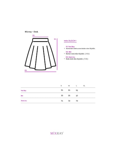Mixray 4631 Kadın Parçalı Kloş Etek Kahve