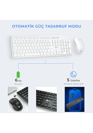 Lecoo KW201 Kablosuz Türkçe Q  Klavye & Mouse Set
