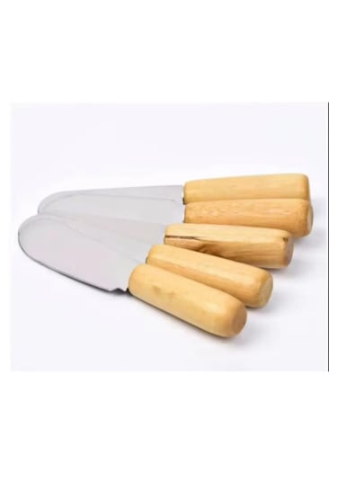 6'lı Ahşap Saplı Kahvaltı Bıçağı Seti Sos Sürme Bıçağı