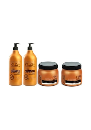 Kuaf Tuzsuz Keratin Saç Bakım Şampuanı 2 x 1 L + Kuaf Keratin Saç Bakım Maskesi 2 x 500 ML