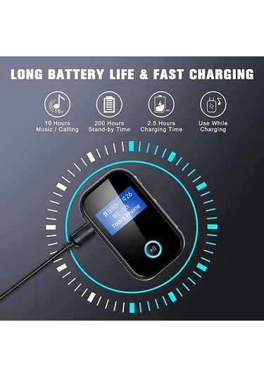 Cbtx Bt15s Bluetooth Alıcısı Lcd Ekran Aux Adaptörü Araç Adaptörü İle Cvc 8.0 Gürültü Önleyici