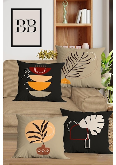 Belle Benoit Baskılı Runner & Koltuk Kırlent Kılıfı Set Desen44