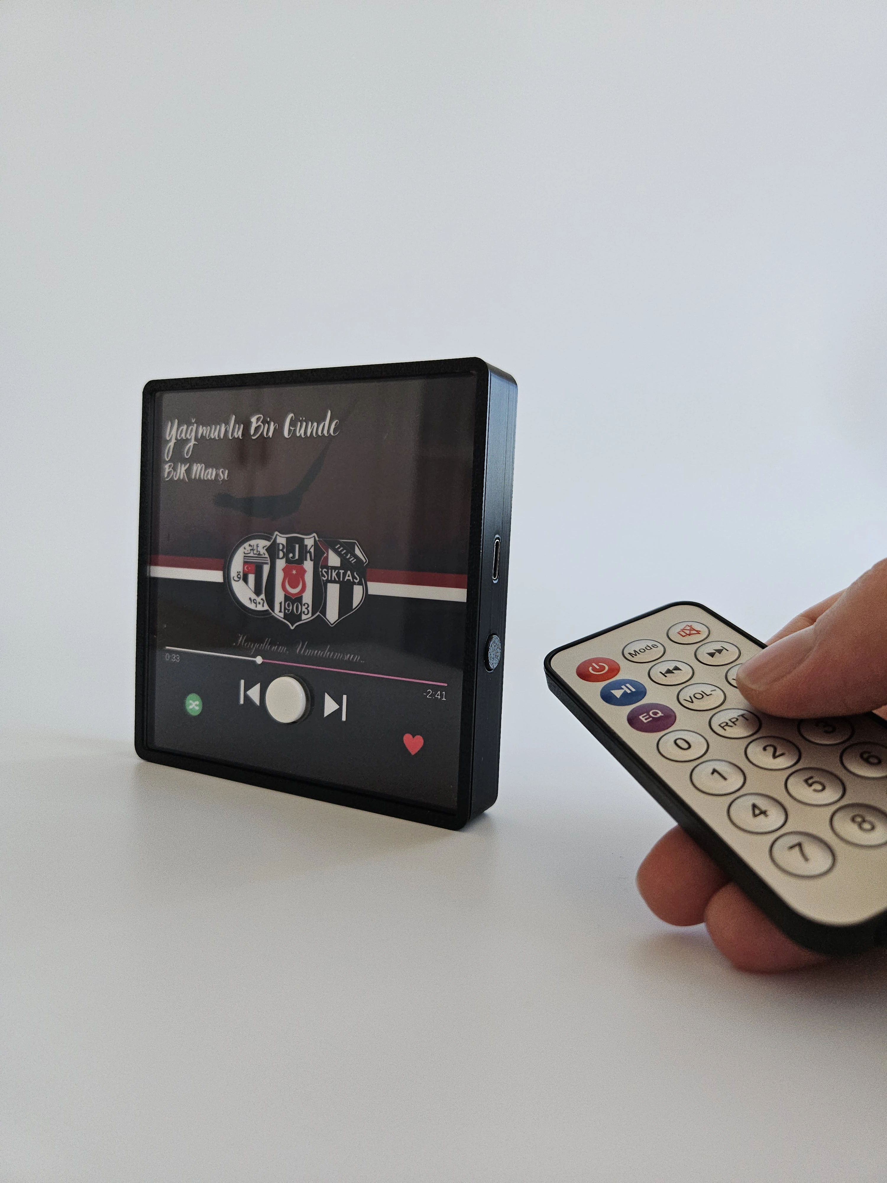 Kişiye Özel Müzikli Magnet Hediyesi Siyah