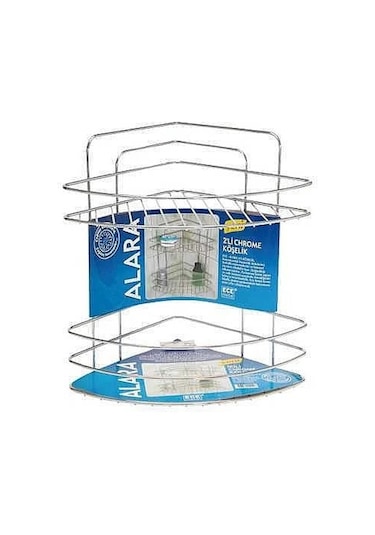 Ece Krom 2 Katlı Banyo Köşeliği 5 Mm Metal