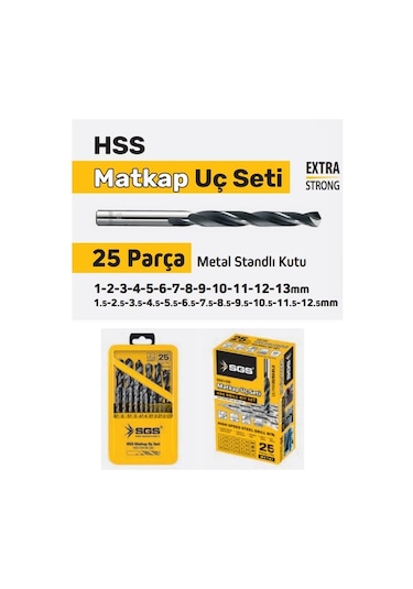 Sgs 1420 25 Parça Hss Matkap Ucu Seti