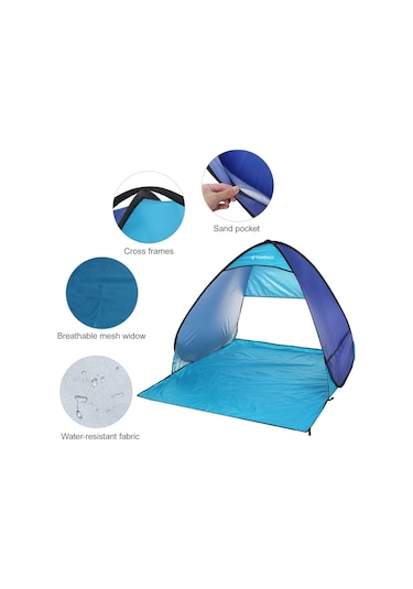 Tomshoo-otomatik Anında Açılır Plaj Çadırı Hafif Açık Y18346bl Mavi