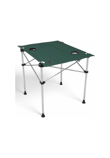 Bardaklıklı Katlanabilir Kumaş Kamp Ve Piknik Masası Yeşil