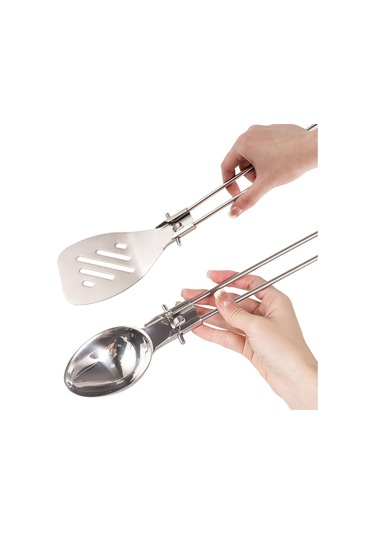 Suntek Paslanmaz Çelik Piknik Sofra Profesyonel Kamp Turner Gümüş