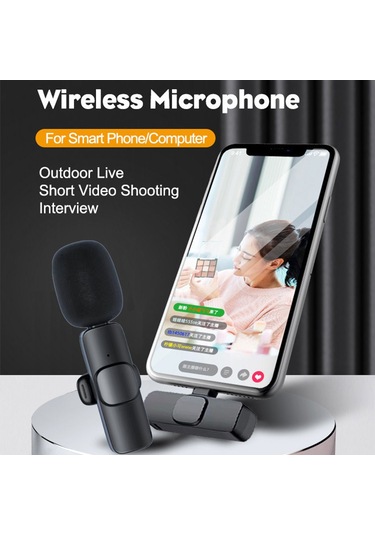 Mufunye 2.4g Kablosuz Gürültü Azaltıcı Yaka Mikrofonu, Cep Telefonu Şarjını Destekler