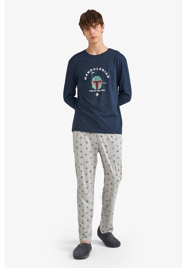 Defacto Star Wars-mandalorian Pijama Takımı Uzun Kollu Üst Uzun Alt F4879ax25aunv135 Lacivert