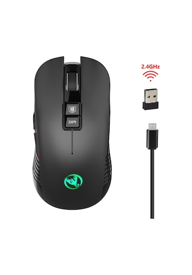 Reedark Hxsj T30 2.4ghz Optik Kablosuz  Şarj Edilebilir Sessiz Oyuncu Mouse 3600 DPI Led Arka Aydınlatmalı