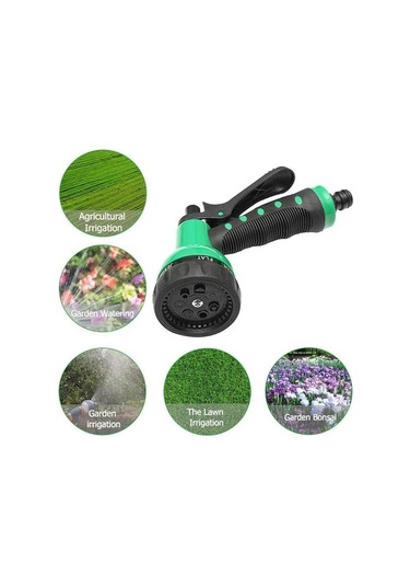 30 Metre Spiral Hortum + 4 Fonksiyonlu Özel Sulama Tabancası 5306