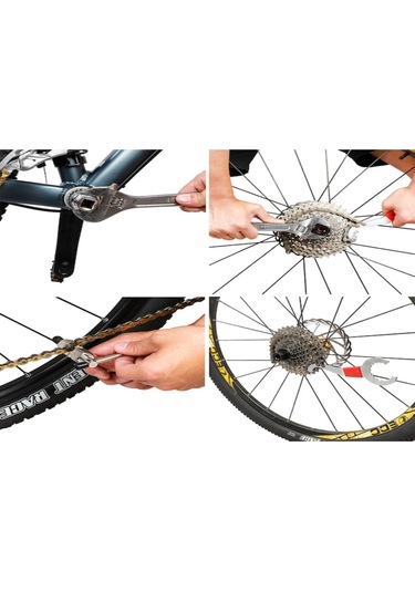 Xindoker Dağ Bisikleti Bakım Aleti Seti - Orta Eksen Ve Çark Demontajı İçin 6 Parça Gümüş - Dayanıklı Ve Kolay Kullanım Çok Renkli