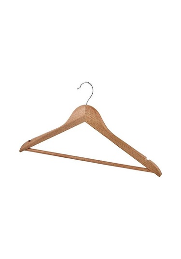 Basic 6lı Ahşap Askı Naturel Elbise Askısı Pantolon Askı