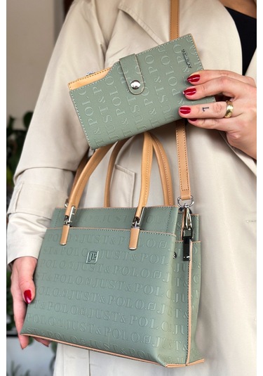 Jps- Just Polo Baskı Desenli Özel Seri El Ve Omuz Çanta Gq-4045-gd - Yeşil Kombin Yeşil