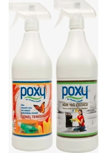 Poxy Genel Temizlik 1 L + Ağır Yağ Çözücü 1 L