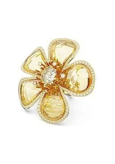 5650566 Swarovski Yüzük Florere:coctail Ring Flower Yellow Gold-tone Plated Size:55 Altın