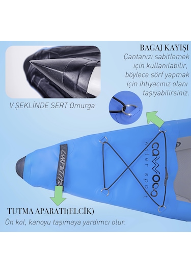 Cawooo Koltuklu Şişme Kano 2 Kişilik