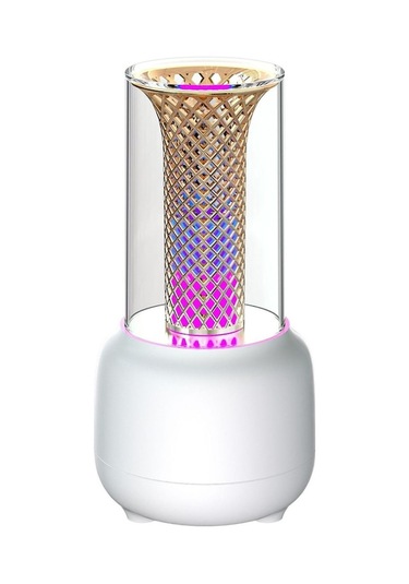 Rogfer 150ml Mum Işığı Aroma Difüzör Timable Hava Nemlendirici Esansiyel Yağı Gece Lambası Beyaz - Beyaz