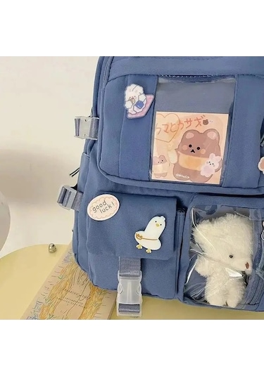 Zyzqstore Sevimli Okul Çantası - Beyaz, Kız Öğrenci İçin Beyaz