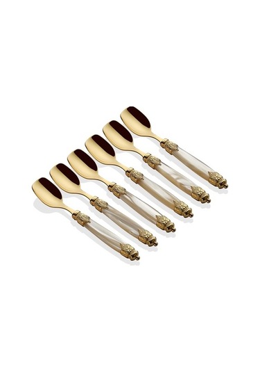 Rivadossi Arianna Oro Krem Dondurma Kaşığı 6'Lı