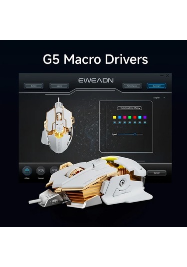Willowhaven Eweadn G5 Sesli Oyun Faresi 8 Butonlu Metal Mekanik Kablolu Usb Makro Diğer
