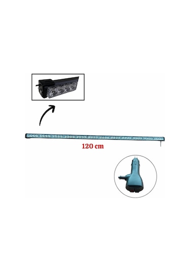 12-24v Led Bar Off-road Sarı Çakarlı Çakar Tepe Lamba 120 Cm