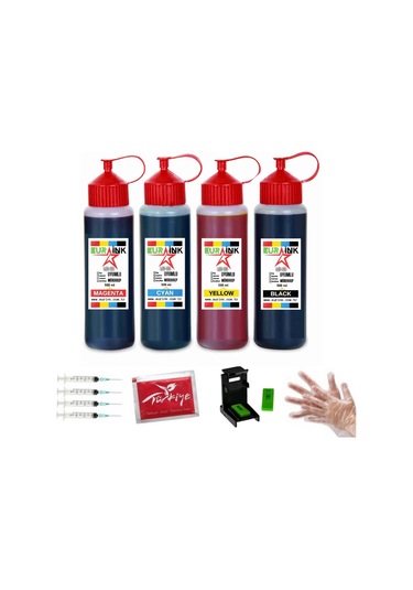 Canon E404/e414/e474/e484 Eurink Siyah Ve Renkli Kartuş 500ml X 4 Dolum Seti
