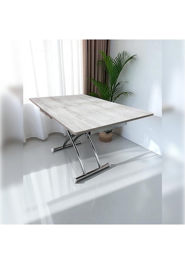 Ortadan Açılır Akıllı Masa Üst Mdf Lizbon Alt Ayak Krom