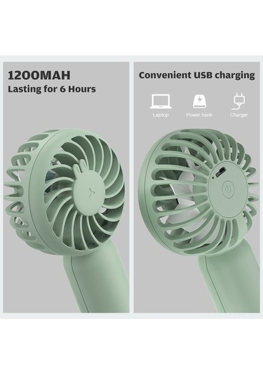 Fortunelane Mini Sessiz 3 Hızlı Taşınabilir Usb Şarjlı Fan - Gri Beyaz, Ofis, Seyahat, Kamp İçin