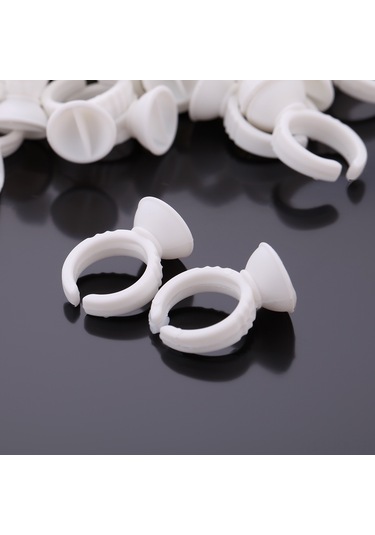 Kangvka 100 Adet Plastik Kirpik Talaşı Tutucu Yüzükleri - 1.3cm Dış Çap, 1.1cm İç Çap - Kirpik Uzatma Ve Kaş Dövme İşlemleri İçin Kolay Kullanım
