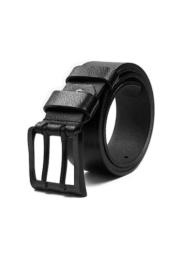 Manda Derisi Çift Dilli Spor Kot Kemer Siyah