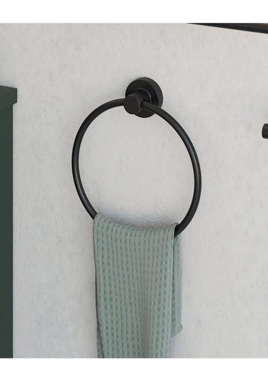 Tecno Black Havluluk, Yuvarlak, 21 Cm - Mat Siyah Mat Siyah