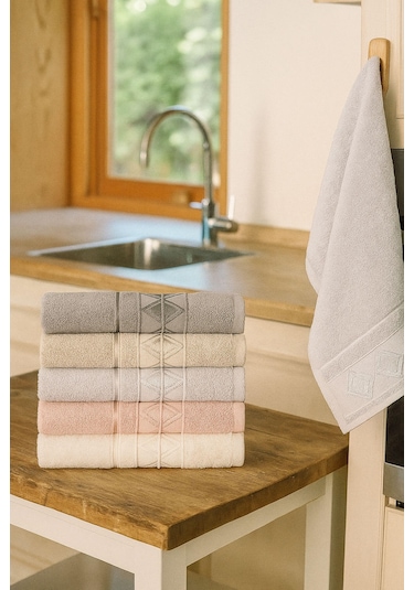 6'lı Mutfak Havlusu Seti 30x50 Cm %100 Pamuklu Kilim Çok Renkli