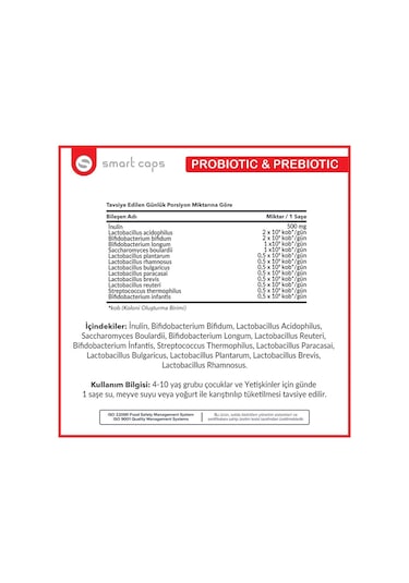 Smartcaps Probiyotik & Prebiyotik 30 Saşe