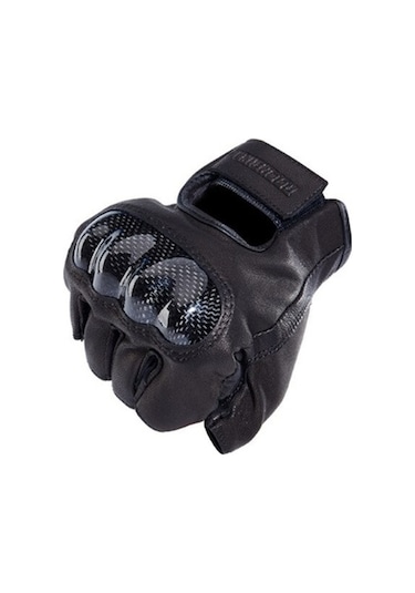 Motosiklet Yarım Parmak Eldiven %100 Deri Karbon Tarak Koruma