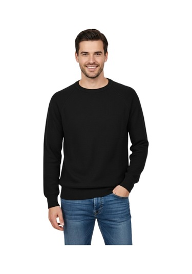 Erkek Spor Reklam Kol Kazak Regular Fit Bgl-st04949 Siyah